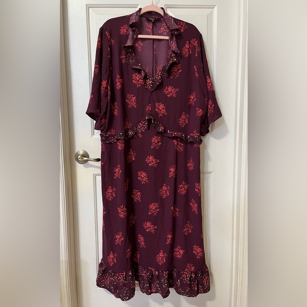 Chelsea Studios Ruffled Dress Sz 26/28 2X Romantic Dress